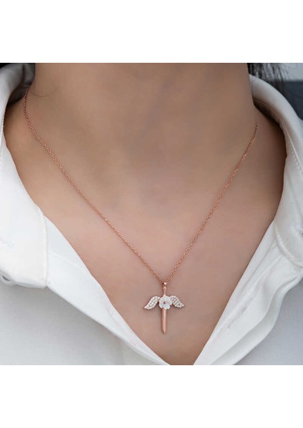 925 Ayar Gümüş Manolya Çiçeği Melek Kadın Kolye (BC-200C27) fırsatları