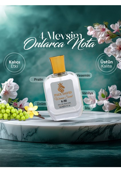 K-203 Çiçek Meyve Floral Parfüm Edp Uzun Süre Kalıcı 50 ml modelleri