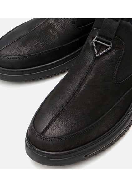 02AYH295670A100 HAKIKI Deri Siyah Erkek Günlük Ayakkabı