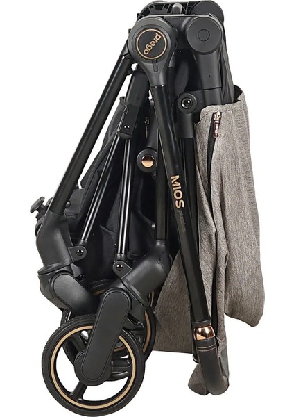 Mios Premium Travel Sistem Çift Yönlü Kompakt Katlanabilir Bebek Arabası Bej 2099 Bej