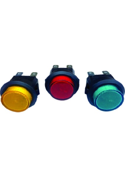 Buton Plastik 22MM 12V 4p Sarı