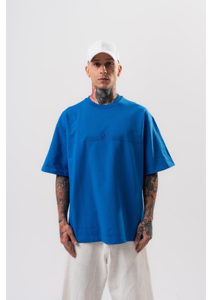 Erkek Focus Nakış Detaylı Oversize T-Shirt Saks fiyatları