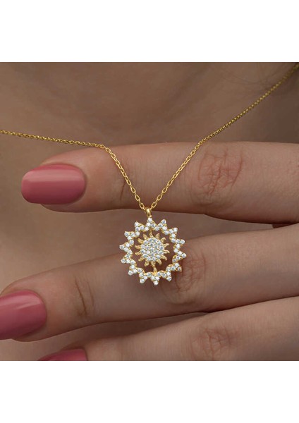 Gümüş Gold Güneş Kadın Kolye (BC-5AD8C8) fiyatları