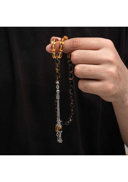Gümüş Püskül Sıkma Kehribar Tesbih (BC-2EE3B4) fırsatları