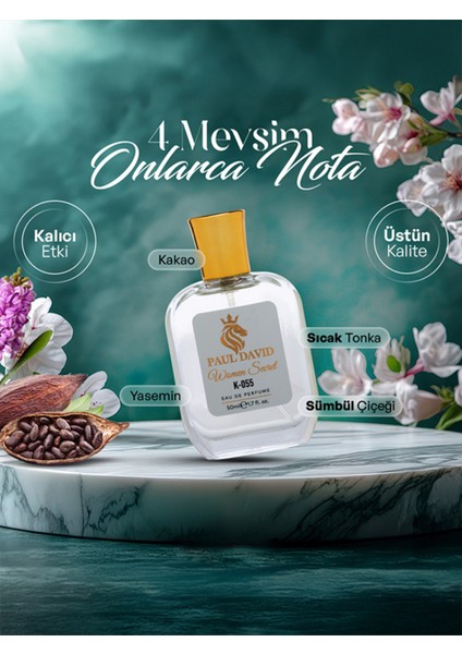 Hediyelik Set Özel Kadın Edp Parfüm ve Kırmızı Deri Kartlık- Tonka, Kakao, Sümbül Notalari, K-055-8 fırsatları