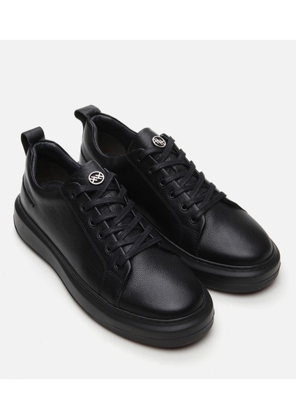 02AYH292890A100 HAKIKI Deri Siyah Erkek Günlük Ayakkabı