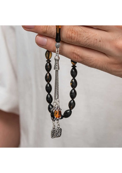 Gümüş Püskül Sıkma Kehribar Tesbih (BC-2EE3B4) fiyatları