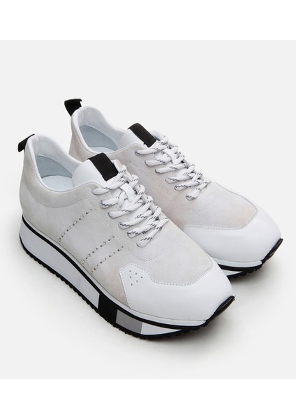 Erkek Deri Beyaz Spor Ayakkabı