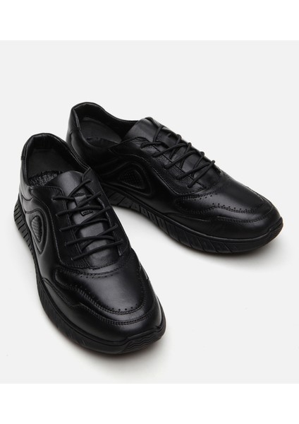 Erkek Deri Siyah Spor Ayakkabı