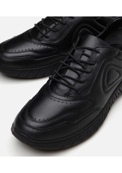 Erkek Deri Siyah Spor Ayakkabı