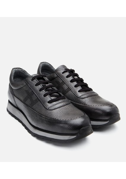 02AYH294030A250 HAKIKI Deri Antrasit Erkek Spor Ayakkabı
