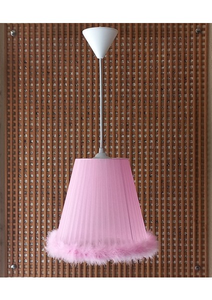 Pembe Organze Avize M-123 Yatak Odası Çocuk Odası Genç ve Bebek Odası Avize Aydınlatma Sarkıt