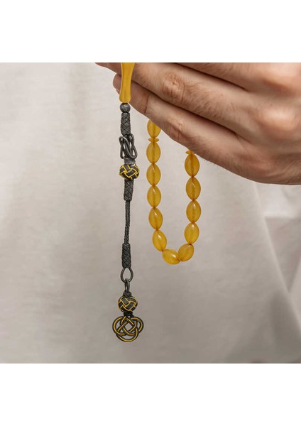 Gümüş Kazaz Püsküllü Sıkma Kehribar Tesbih (BC-E401FC) fiyatları