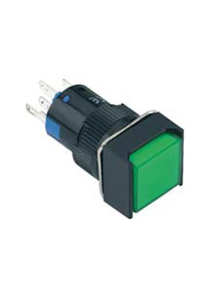 16MM Kalıcıkı Butonlar 1no/1nc 5p LED Voltajı 10V~24V ve 220V Kare Sarı