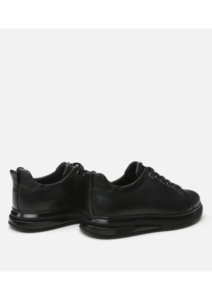 02AYH296460A100 HAKIKI Deri Siyah Erkek Günlük Ayakkabı