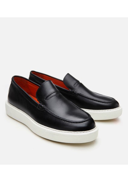 02AYH302990A100 ERKEK Deri Siyah Hafif Tabanlı Loafer