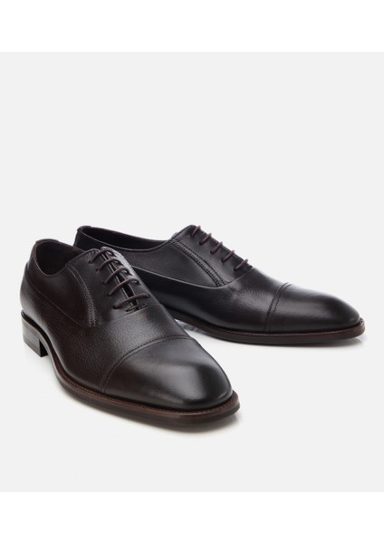 02AYH302590A480 ERKEK Deri Kahverengi Bağcıklı Şık Klasik Ayakkabı