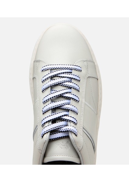 02AYH302920A900 ERKEK Deri Beyaz Yüksek Tabanlı Spor Ayakkabı