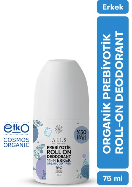 Organik Prebiyotik Roll-On Deodorant 75 ml - Erkekler İçin