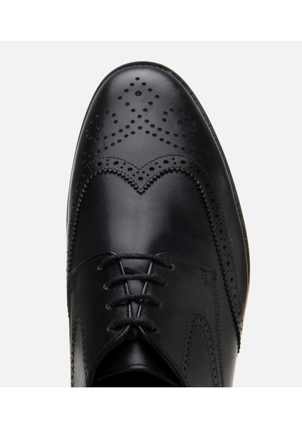 02AYH303070A100 ERKEK Deri Siyah Hafif Tabanlı Klasik Ayakkabı