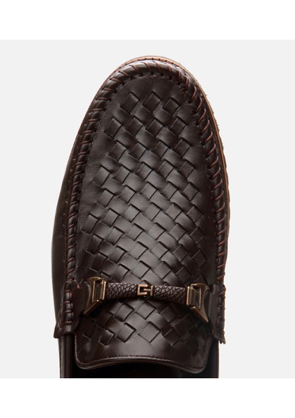 02AYH302950A480 ERKEK Deri Kahverengi Hafif Tabanlı Toka Detaylı Loafer