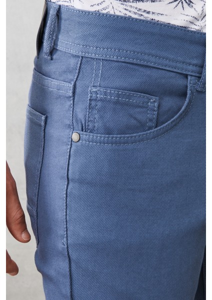 ALTINYILDIZ CLASSICS Erkek Petrol Slim Fit Dar Kesim Armürlü 5 Cepli Casual Esnek Pantolon indirimleri