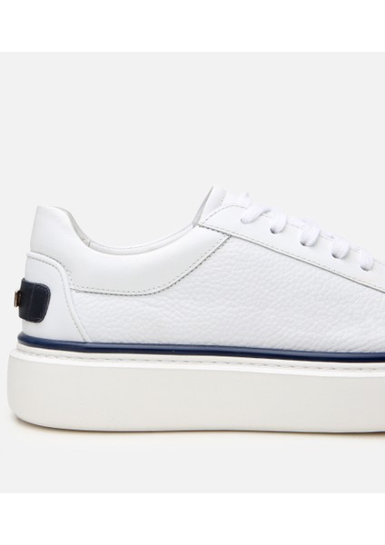 02ayh303080a900 Erkek Deri Beyaz Hafif Tabanlı Spor Ayakkabı