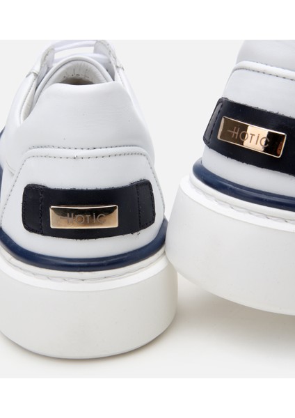 02ayh303080a900 Erkek Deri Beyaz Hafif Tabanlı Spor Ayakkabı