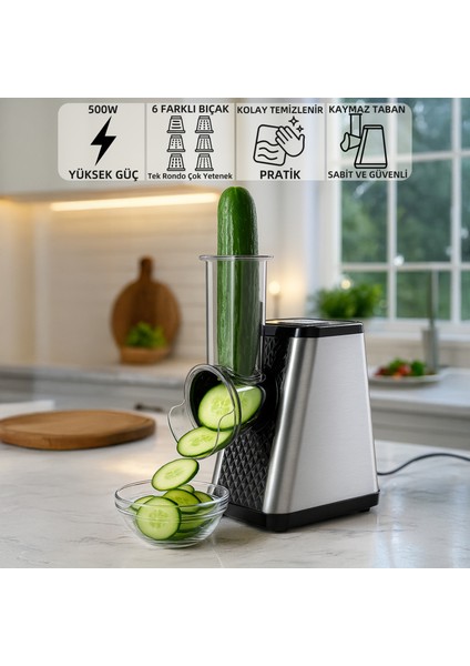 Mio MX30 6in1 500W Otomatik Dilimleme Doğrayıcı Rende Rondo Makinesi