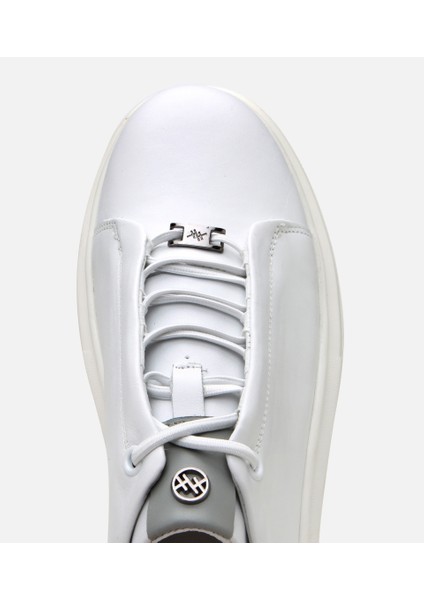 02AYH303250A900 ERKEK Deri Beyaz Yüksek Tabanlı Spor Ayakkabı