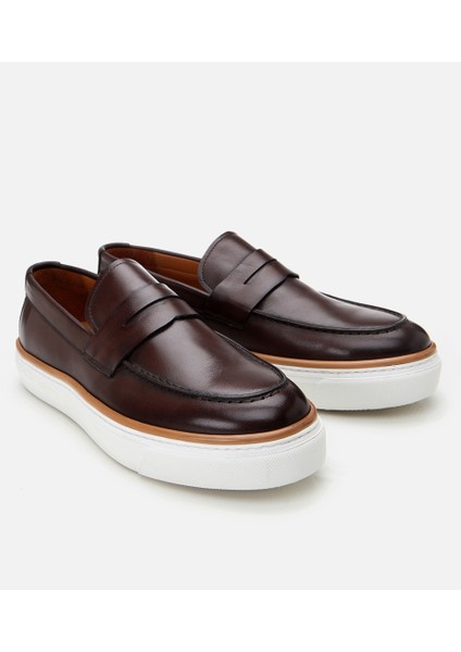 02AYH303110A480 ERKEK Deri Kahverengi Ultra Hafif Tabanlı Şık Günlük Loafer