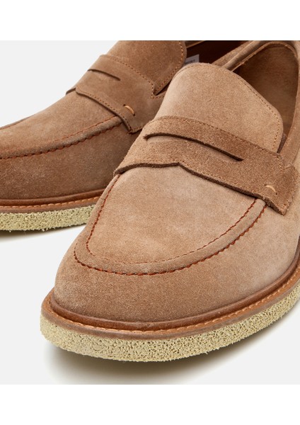 02AYH304680A400 ERKEK Süet Deri Taba Hafif Tabanlı Loafer