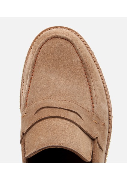 02AYH304680A400 ERKEK Süet Deri Taba Hafif Tabanlı Loafer