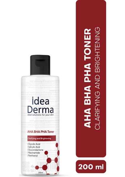 Idea Derma Aha Bha Pha Clarifying And Brightening Toner 200 ml