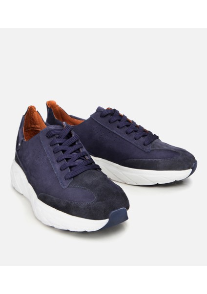 02AYH305120A680 ERKEK Nubuk Deri Lacivert Ultra Hafif Tabanlı Spor Ayakkabı