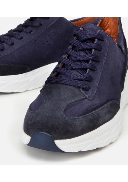 02AYH305120A680 ERKEK Nubuk Deri Lacivert Ultra Hafif Tabanlı Spor Ayakkabı