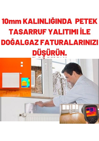 3 mm Kalınlığında Petek, Radyatör Arkası Folyo Plaka Kalorifer Soba Arkalığı Isı Yalıtım Levhası