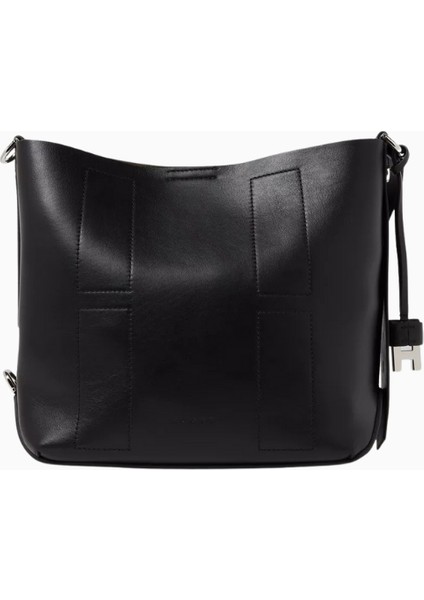 Small Hocket Siyah Deri, Zarif ve Lüks Hobo Omuz Çantası, Günlük ve Şık
