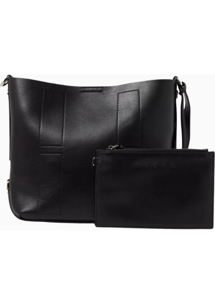 Small Hocket Siyah Deri, Zarif ve Lüks Hobo Omuz Çantası, Günlük ve Şık fırsatları