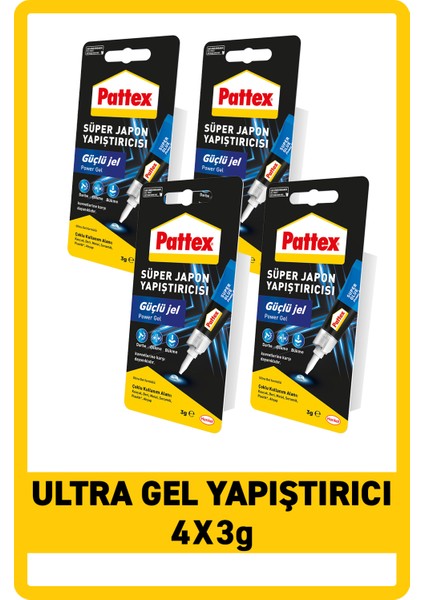 Ultra Gel Süper Japon Yapıştırıcısı 3g, 4'lü Paket