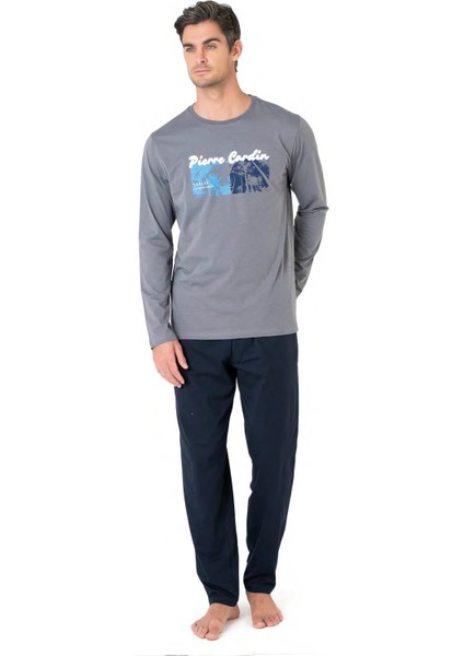 Erkek Uzun Kollu Bisiklet Yaka Pijama Takım 6096