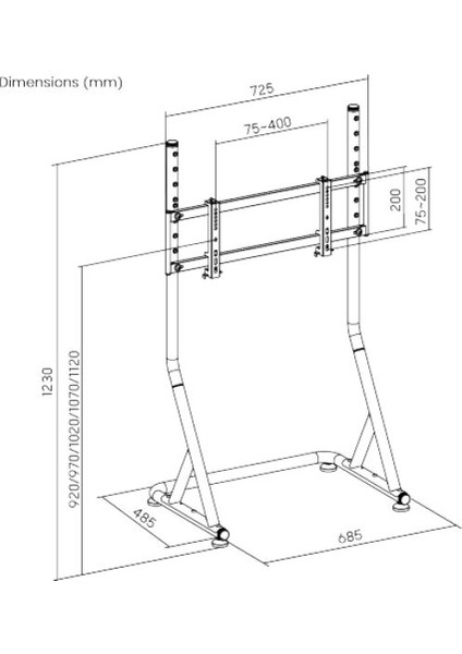SR-MS1B Harici Monitör/tv Standı 32"-57" Monitör/tv Standı fırsatları