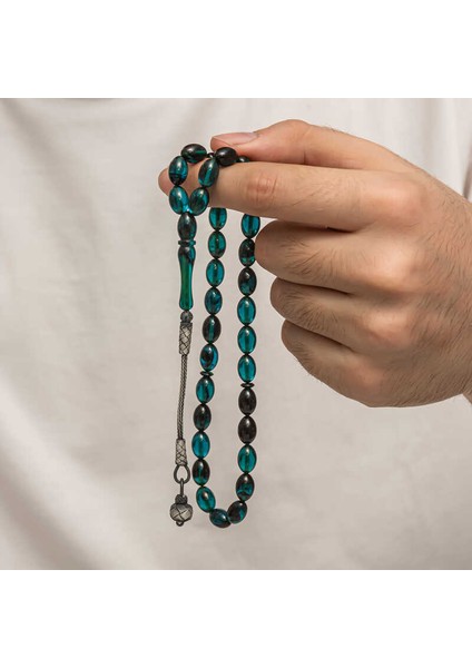 Gümüş Kazaz Püsküllü Sıkma Kehribar Tesbih (BC-E401FC) fiyatları