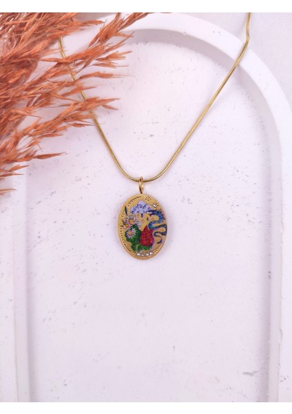 Kadın Çelik Gold Motifli Vintage Kolye fiyatları