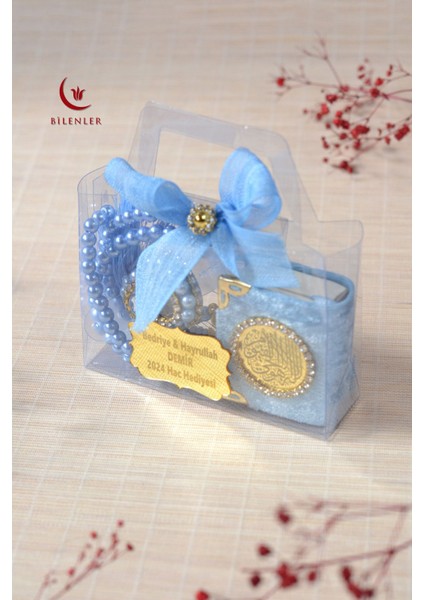 Hediyelik Kutulu Mini Kur'an Inci Tesbih ve Taşlı Zikirmatik Seti 5 Adet modelleri