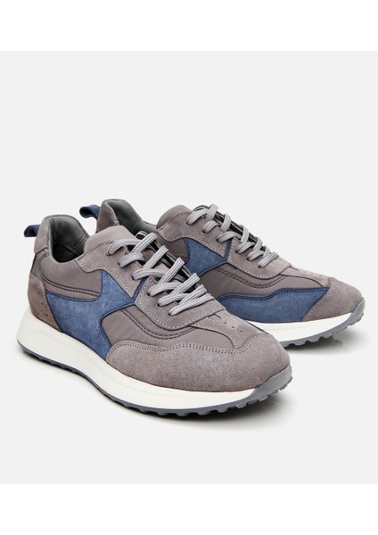 02AYH305300A262 ERKEK Süet Deri Gri Ultra Hafif Tabanlı Spor Ayakkabı