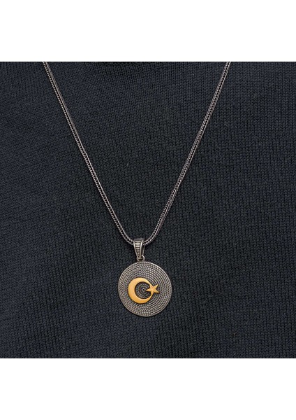 Gümüş Ay Yıldızlı Erkek Kolye (BC-D3D293) modelleri
