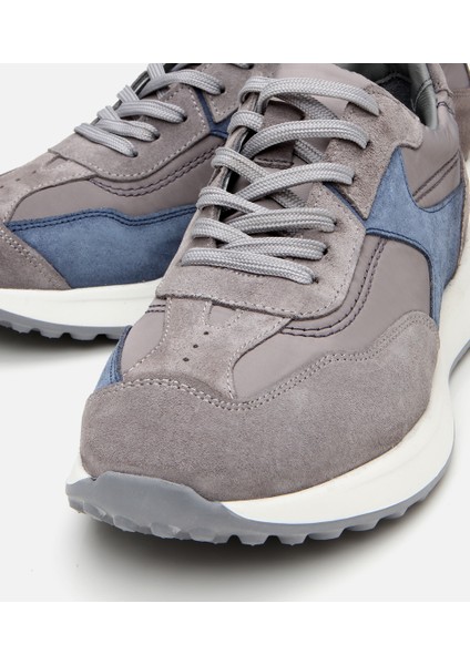 02AYH305300A262 ERKEK Süet Deri Gri Ultra Hafif Tabanlı Spor Ayakkabı