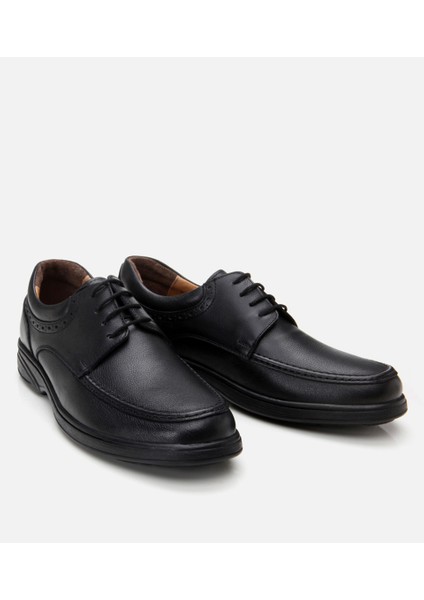 02AYH305390A100 Deri Siyah Erkek Günlük Ayakkabı