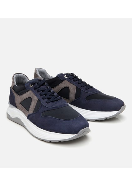 02AYH305360A680 ERKEK Süet Deri Lacivert Hafif Tabanlı Spor Ayakkabı
